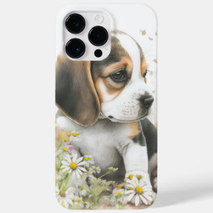 COQUE POUR POUR iPhone 14 PRO MAX CUTE COULEUR D'EAU BROWN ET BLANC BEAGLE POPPY CHI