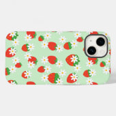 Coques Case-Mate iPhone Cute Daisy Flower Motif de Noël (Verso (horizontal))