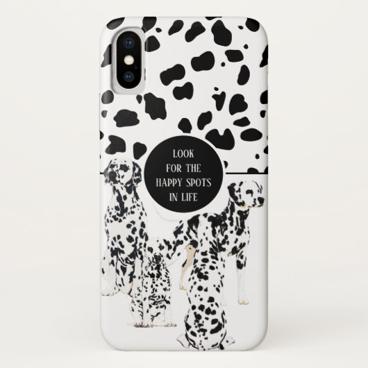Coques Case-Mate iPhone Cute Dalmatiens Noir & Blanc Zones Joyeuses (Dos)
