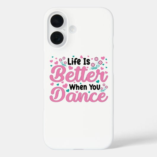 Coques Case-Mate iPhone Cute Dancer Saying Pink & Teal Confetti (Verso)