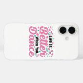 Coques Case-Mate iPhone Cute Dancer Saying Pink & Teal Confetti (Verso (horizontal))