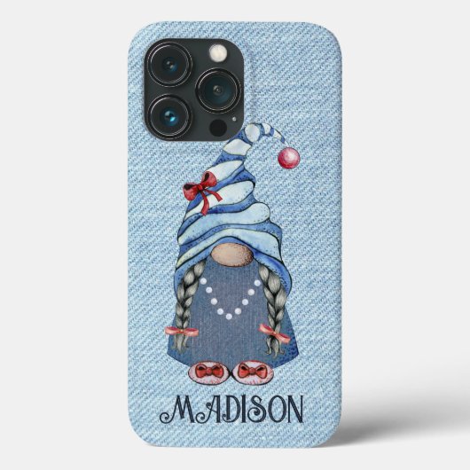 Coques Case-Mate iPhone Cute Denim Gnome Girl (Verso)