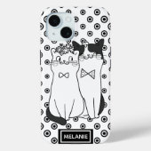 Coques Case-Mate iPhone Cute Dotty Chats en amour Personnalisé (Verso)
