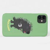 Coques Case-Mate iPhone Cute drôle porc-épic avec dessin animé de banjo (Dos (Horizontal))