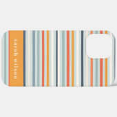 Coques Case-Mate iPhone Cute Dusky Orange Bleu Motif rayé ocre (Retour (horizontal))
