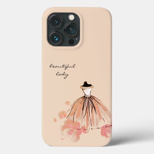 Coques Case-Mate iPhone Cute Elegant Moderne Fleurs roses Fleurs et Robe R (Verso)