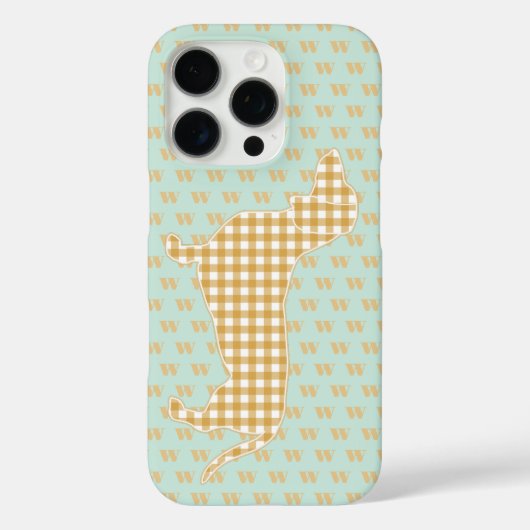 Coques Case-Mate iPhone Cute En vichy Dachshund Monogram Canard Oeuf Bleu (Verso)