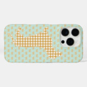 Coques Case-Mate iPhone Cute En vichy Dachshund Monogram Canard Oeuf Bleu (Verso (horizontal))