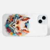Coques Case-Mate iPhone Cute Fox avec fleurs Papier Coupe (Verso (horizontal))