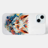 Coques Case-Mate iPhone Cute Fox avec fleurs Papier Coupe (Verso (horizontal))