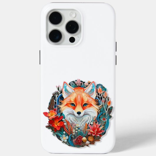 Coques Case-Mate iPhone Cute Fox avec fleurs Papier Coupe (Verso)