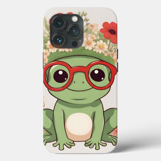 Coques Case-Mate iPhone Cute Frog Flower Headband (Verso)