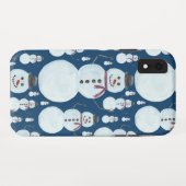 Coques Case-Mate iPhone Cute Frosty Blue Snowman Motif d'aquarelle (Dos (Horizontal))