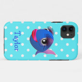 Coques Case-Mate iPhone Cute Funny Cartoon Poisson Pois personnalisés (Dos (Horizontal))