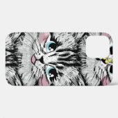 Coques Case-Mate iPhone Cute furry kitten face seamless pattern. Illustrat (Verso (horizontal))