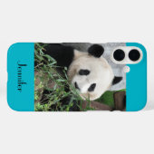 Coques Case-Mate iPhone Cute Giant Panda Blue Background (Verso (horizontal))