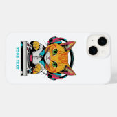 Coques Case-Mate iPhone Cute Ginger Chat DJ Pop Art Design Casques rétro (Verso (horizontal))