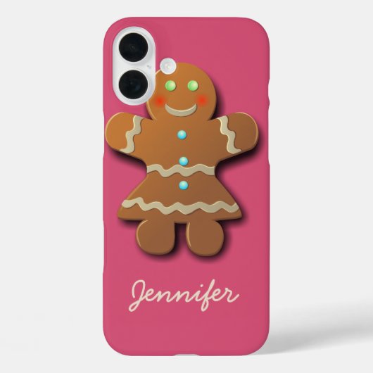 Coques Case-Mate iPhone Cute Gingerbread Cookie En Robe De Fête (Verso)