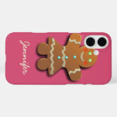 Coques Case-Mate iPhone Cute Gingerbread Cookie En Robe De Fête (Verso (horizontal))