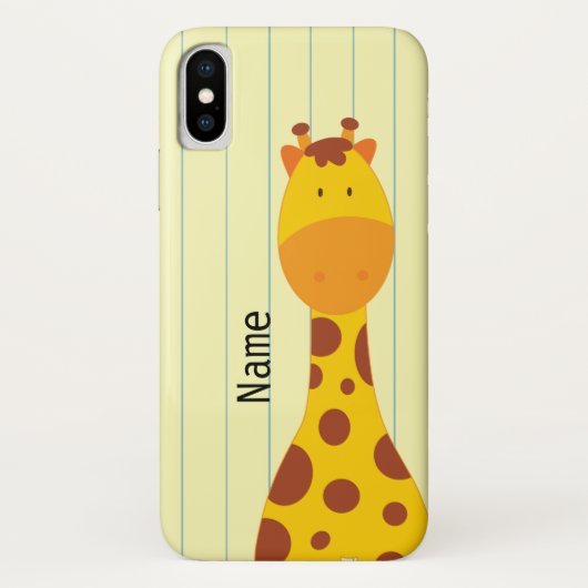 Coques Case-Mate iPhone Cute Giraffe Animal Nom personnalisé (Dos)