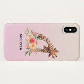 Coques Case-Mate iPhone Cute Giraffe Aquarelle Maman & Bébé (Dos (Horizontal))