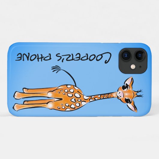 Coques Case-Mate iPhone Cute Giraffe - bleu bébé (Dos (Horizontal))