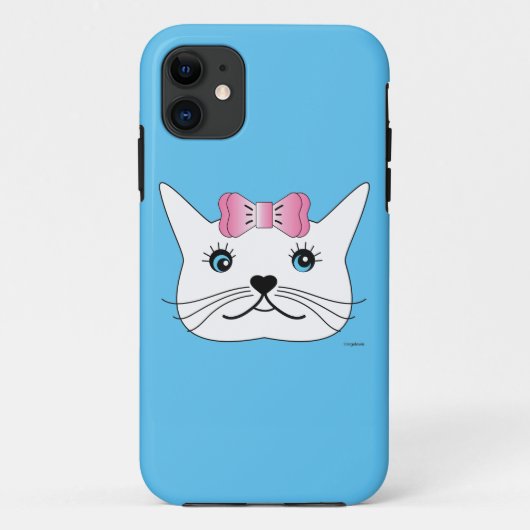 Coques Case-Mate iPhone Cute-Girl-Cat-avec-Pink-Bow (Dos)