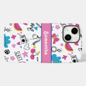 Coques Case-Mate iPhone Cute Girl Fun Unicorn Rainbow Stars Papillons (Verso (horizontal))