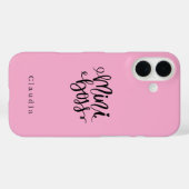 Coques Case-Mate iPhone Cute Glamour Fille Rose "Mini Boss" (Verso (horizontal))