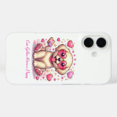 Coques Case-Mate iPhone Cute Golden Retriever Puppy with Heart Glasses (Verso (horizontal))
