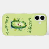 Coques Case-Mate iPhone Cute Green Cartoon Pickle (Verso (horizontal))
