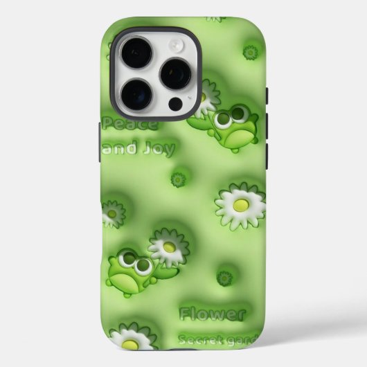 Coques Case-Mate iPhone Cute Green Frog & Daisy Phone Case 💚🐸🌼 (Verso)