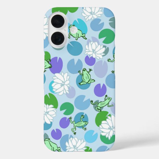 Coques Case-Mate iPhone Cute grenouille bleue avec ceinture nénuphar (Verso)