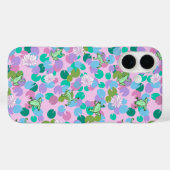 Coques Case-Mate iPhone Cute grenouille rose avec ceinture nénuphar (Verso (horizontal))