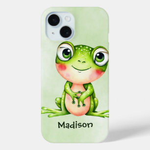 Coque Pour iPhone 15 Cute Grenouille verte