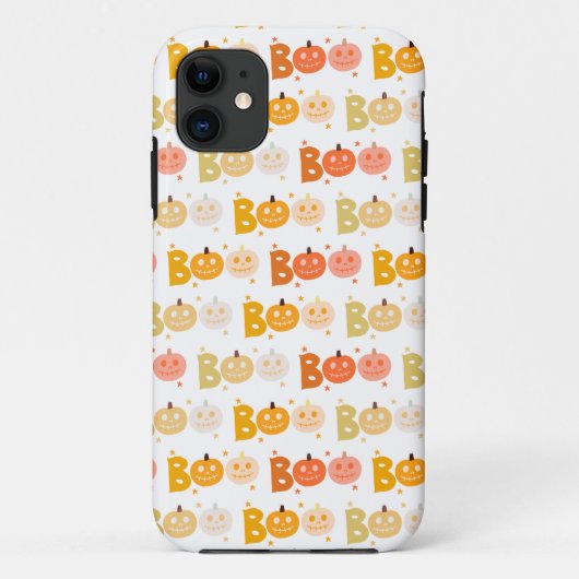 Coques Case-Mate iPhone Cute Halloween Éffrayant Boo Citrouille Déplaisant (Dos)