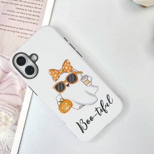 Coques iPhone 16 Plus Cute Halloween Ghost Citrouille épice personnalisé