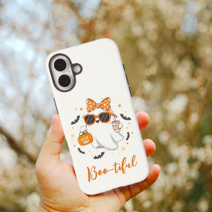 Coques iPhone 16 Plus Cute Halloween Ghost Citrouille épice personnalisé