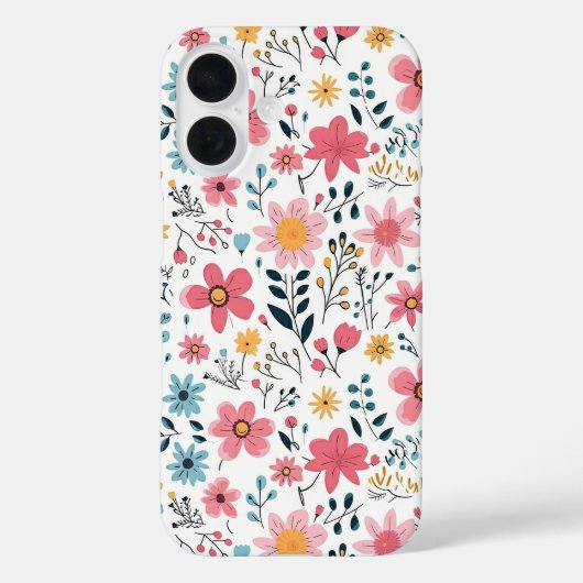 Coques Case-Mate iPhone Cute Hand Drawn Spring Florals (Verso)