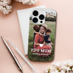 Coque Pour iPhone 14 Pro Cute Heart Love You Maman Photo pour la fête des M