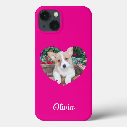 Coques Case-Mate iPhone Cute Heart Pet Photo & Chien Empreintes de pattes, (Verso)