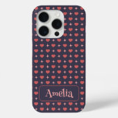 Coques Case-Mate iPhone Cute Hearts Pattern Personalized Text  (Verso)