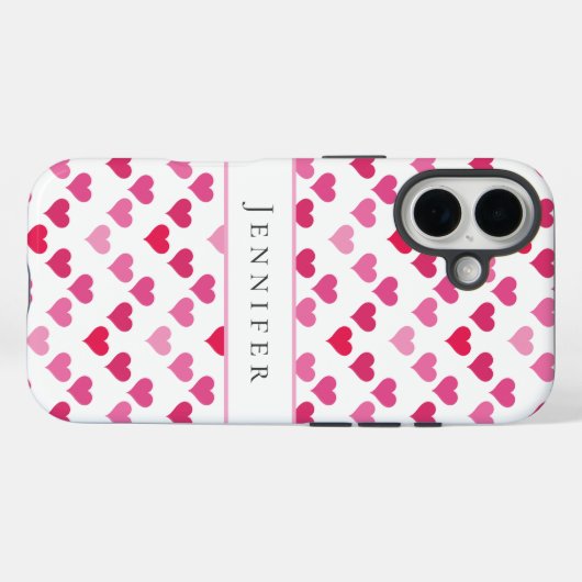 Coques Case-Mate iPhone Cute Hearts Personalized Name (Verso (horizontal))
