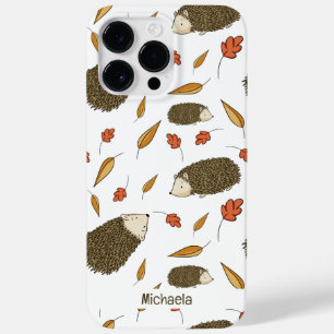 Coque Pour Pour iPhone 14 Pro Max Cute Hedgehog Automne quitte Motif