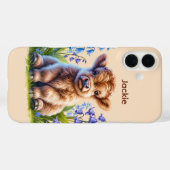 Coques Case-Mate iPhone Cute Highland cow amoureux ajouter nom (Verso (horizontal))