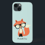 iPhone 13 Coque Cute Hipster Red Fox<br><div class="desc">Les blocs modernes et chic chevrons sont des blocs monogram inside a quatrefoil shaped frame.</div>