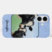 Coques Case-Mate iPhone Cute Holstein Calf & Vache Ciel bleu (Verso (horizontal))