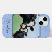 Coques Case-Mate iPhone Cute Holstein Calf & Vache Ciel bleu (Verso (horizontal))
