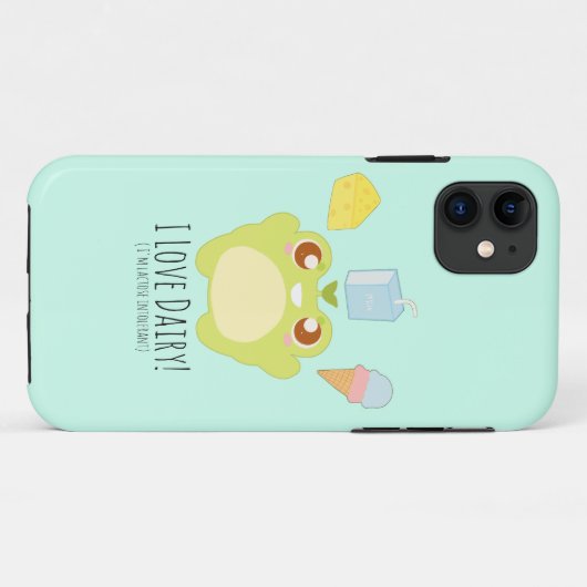 Coques Case-Mate iPhone Cute I Love Dairy Traite Frog (Dos (Horizontal))