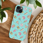 Coques Case-Mate iPhone Cute Junk Food Motif sur Aqua |